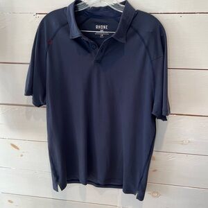 Rhone Men's Navy Polo Shirt, size large, EUC, see photos.